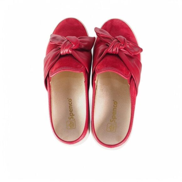 Spenco Barbados Orthopedic Suede Slide Mules "Baked Apple Red" Women's 6.5B - Picture 6 of 10